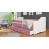 dětská postel s úložným prostorem bílá růžová foto
