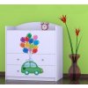 dětská komoda k07 s obrázkem zelené auto s balónky (2)