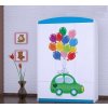 dětská šatní skříň sz10 s obrázkem zelené auto s balónkama (5)