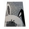 dětský kusový koberec šedý králíček