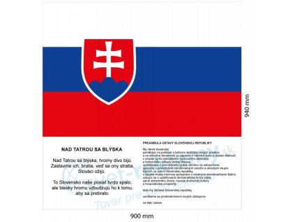 Panel s vlajkou, hymnou a preambulou (Produkt Panel s vlajkou, hymnou a preambulou + trikolóra 98,8 x 102,8 cm)