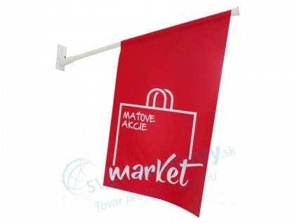 Plastový držiak na vlajky s trubicou a koncovkou (Produkt Plnofarebná potlač na banner 60x40 cm + finalizácia)