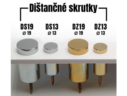 Dištančné skrutky (Produkt DZ13 Dištančná skrutka zlatá lesklá 13×19, mosadz – leštené zlato)