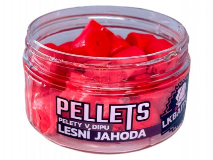 LK Baits Pelety v dipu Lesní Jahoda 12mm, 60g