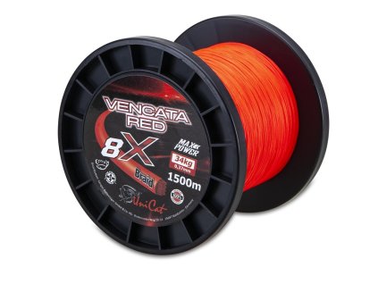 Uni Cat šňůra 8 X Vencata Red 0,37mm, 1500 m, 34 kg