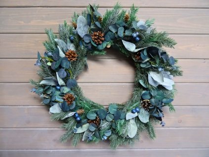 zimní věnec na dveře