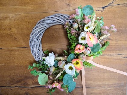 letní věnec na dveře