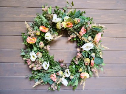 letní věnec na dveře