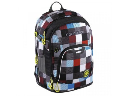 Školní set Coocazoo RayDay, Checkmate Blue Red 3-dílný-batoh, penál, sportovní pytel, 139270-SET