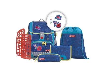 Školní aktovka/batoh 2V1 pro prvňáčky – 6-dílný set, Step by Step Kolibřík, certifikát AGR, 183972