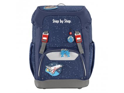 Školní batoh Step by Step GRADE Vesmírná raketa + LED čelovka + Desky na sešity