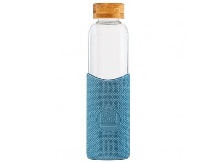 Neon Kactus Skleněná láhev s rukávem, 550 ml modrá, XD-GB05