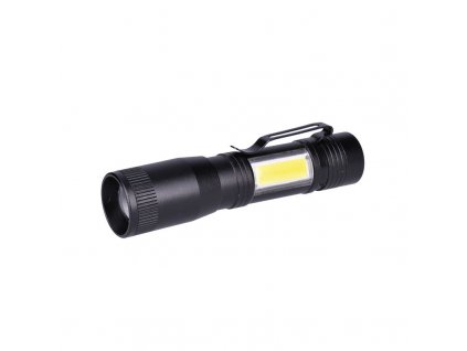 Solight LED kovová svítlna 3W + COB, 150 + 60lm, AA, čierna, WL115