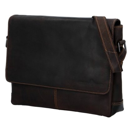 Green Wood Luxusní pánská kožená taška Pauline tmavo hnedá, GW 115 BROWN