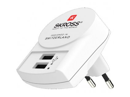 SKROSS Euro USB nabíjecí adaptér, 2400mA, 2x USB výstup, DC10