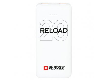 SKROSS powerbank Reload 20, 20000mAh, 2x 2A výstup, microUSB kabel, biely, DN57