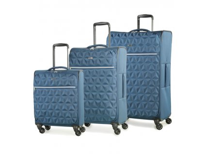Sada cestovných kuforů ROCK TR-0207/3 - modrá, RB-TR-0207/3_BLUE