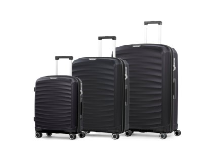 Sada cestovných kuforů ROCK TR-0212/3 PP - čierna, RB-TR-0212/3_BLACK