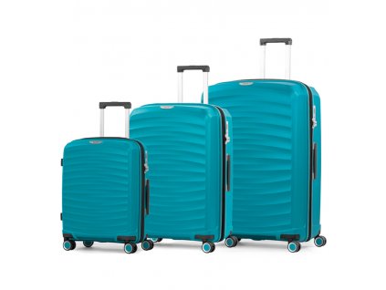 Sada cestovných kuforů ROCK TR-0212/3 PP - modrá, RB-TR-0212/3_BLUE