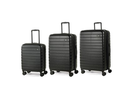Sada cestovných kuforů ROCK TR-0214/3 ABS - čierna, RB-TR-0214/3_BLACK