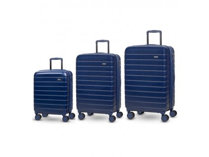 Sada cestovných kuforů ROCK TR-0214/3 ABS - tmavo modrá, RB-TR-0214/3_NAVY