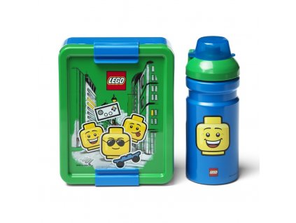 LEGO ICONIC Boy svačinový set (láhev a box) - modrá/zelená, 40581724