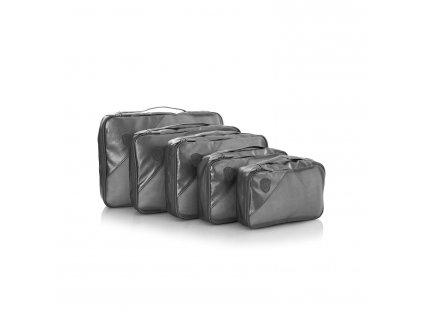 Heys Metallic Packing Cube Charcoal – 5 kusů