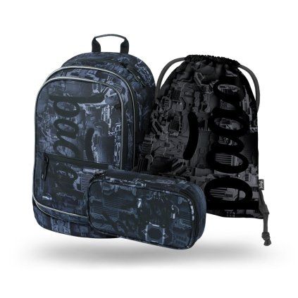 BAAGL SET 3 Core Technic: batoh, peračník, vrecúško