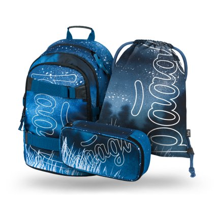 BAAGL SET 3 Skate Steel: batoh, peračník, vrecúško