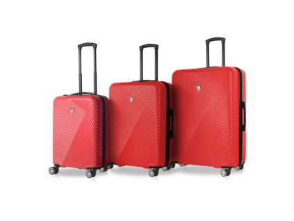 Sada cestovných kufrů TUCCI T-0118/3 ABS - červená
