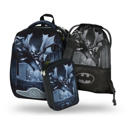 BAAGL SET 3 Shelly Batman Dark City: aktovka, peračník, vrecúško