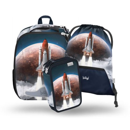 BAAGL SET 3 Shelly Space Shuttle: aktovka, peračník, vrecúško