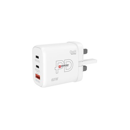 SKROSS USB A+C nabíjací adaptér Power charger 65W GaN UK, Power Delivery, typ G