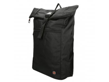 Enrico Benetti Cornell 17" Notebook Backpack Roll Top Black 21l