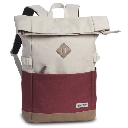 Bestway batoh City roll-top - béžová/červená 19–25 l