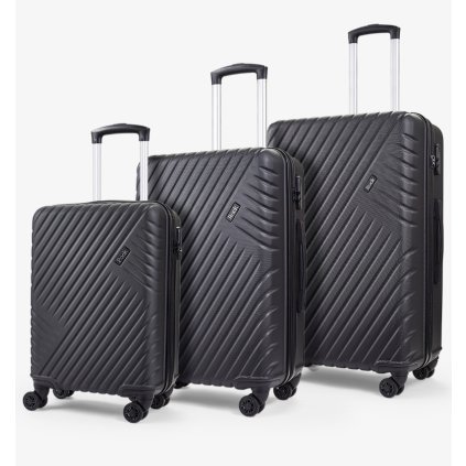 Sada cestovných kufrov ROCK Santiago ABS - čierna