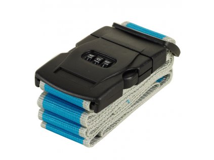 Bezpečnostní popruh na kufor s kódovým zámkem ROCK TA-0012 - modrá/šedá, RB-TA-0012_BLUE-GREY