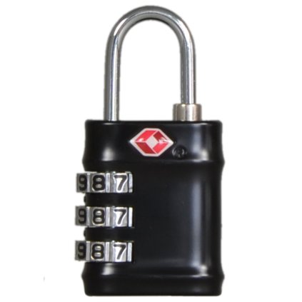 Bezpečnostný TSA kódový zámok na batožinu ROCK TA-0035 - čierna