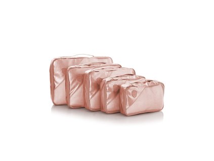 Heys Metallic Packing Cube Rose Gold – 5 kusů