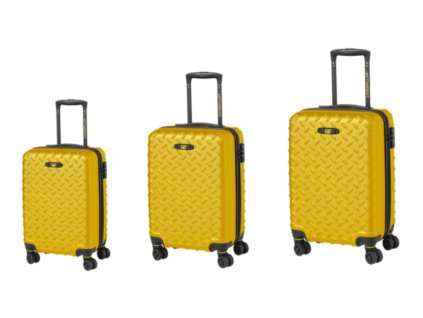 CAT cestovný kufr Industrial Plate 20\"/24\""""/28\"""", 3 dílný set - žltý"""