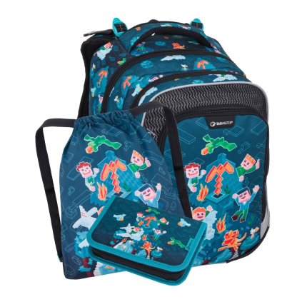 Bagmaster LUMI 24 E malý školský set pre prvákov – kockovaný svet