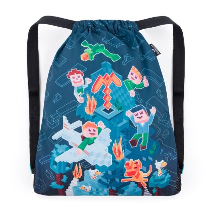 Bagmaster SÁČEK LUMI 24 E školské vrecko na prezuvky / telocvik – kockovaná ríša