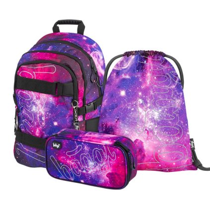 BAAGL 3 SET Skate Galaxy: batoh, peračník, vrecko