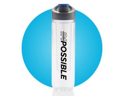 Láhev s košíkem na ovoce Impossible, 800 ml, Loooqs, čirá/šedá/modrá