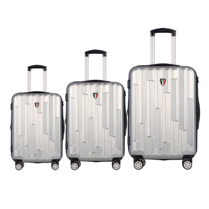 Sada cestovných kufrov TUCCI Riflettore T-0272/3 ABS - strieborná
