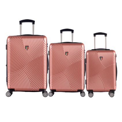 Sada cestovných kufrov TUCCI Srotolare T-0277/3 ABS - ružová