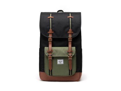 Herschel Little America™ New - Black/Four Leaf Clvr/Sddle Brn 30L
