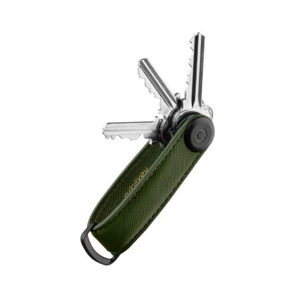 Orbitkey Kožená kľúčenka 2.0 Saffiano - Olive  + Orbitkey Multitool náradie Zadarmo