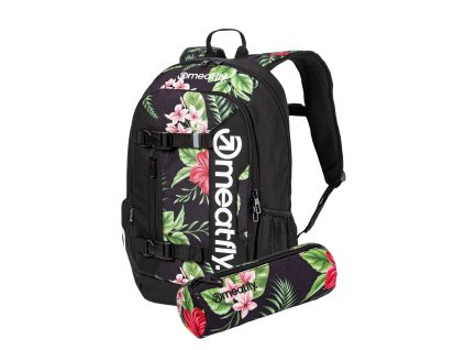 Meatfly Batoh Basejumper - Tropical Black - 22 L + PENÁL ZDARMA