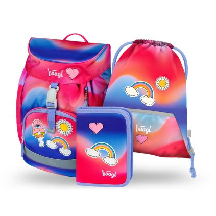 BAAGL SET 3 Airy Hippie: batoh, peračník, vrecko